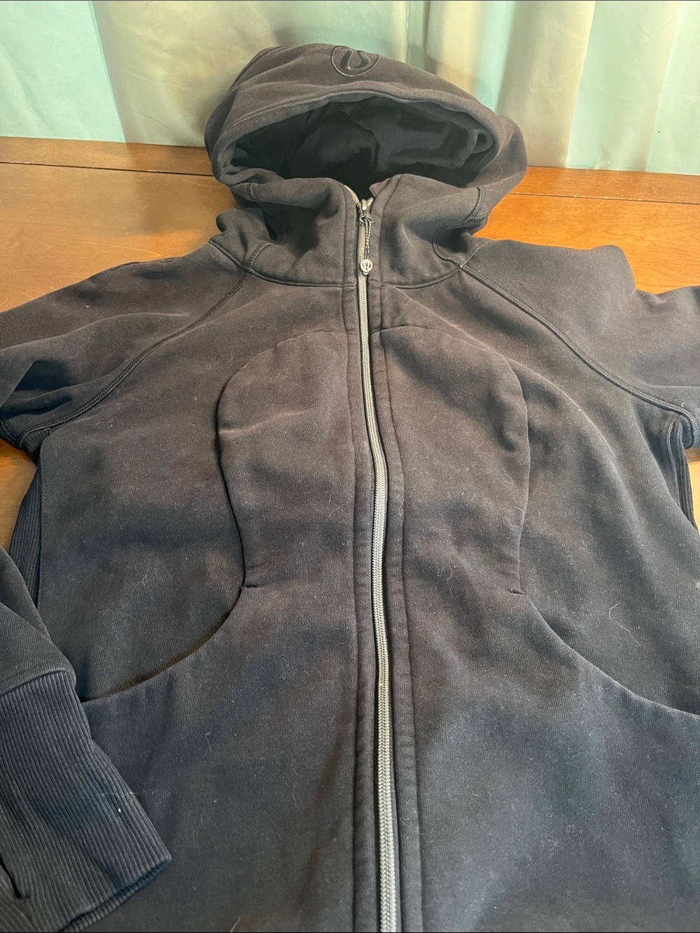 Lululemon Black Scuba Full Zip Embroidered Logo Hoodie